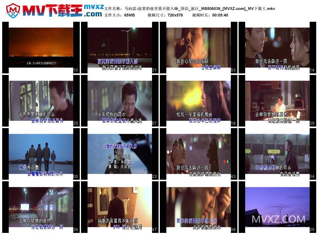 马向雷-寂寞的夜里我不能入睡_国语_流行_MB506039